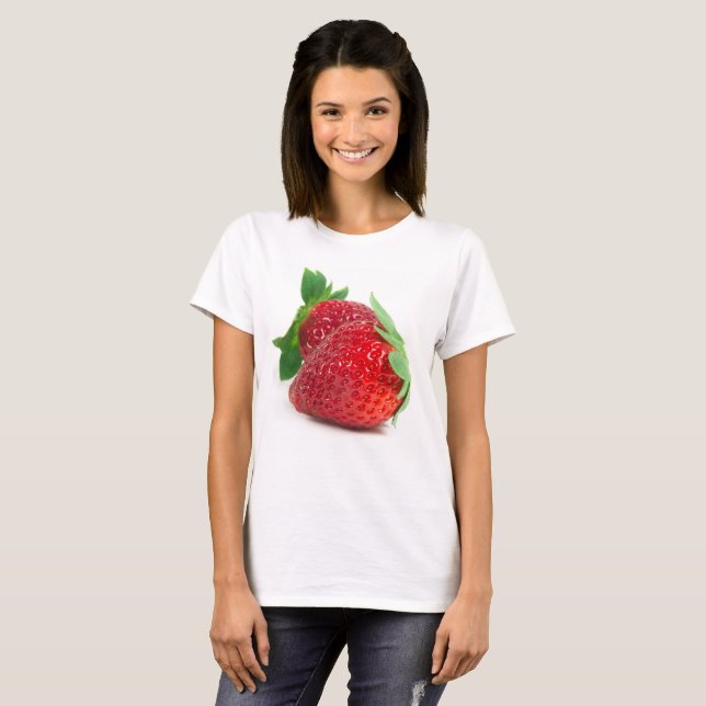 Camiseta Morangos em branco (Frente Completa)