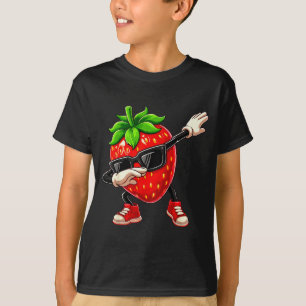 Camiseta Morangos Engraçados Fazendo Dabbing Verão Amante d