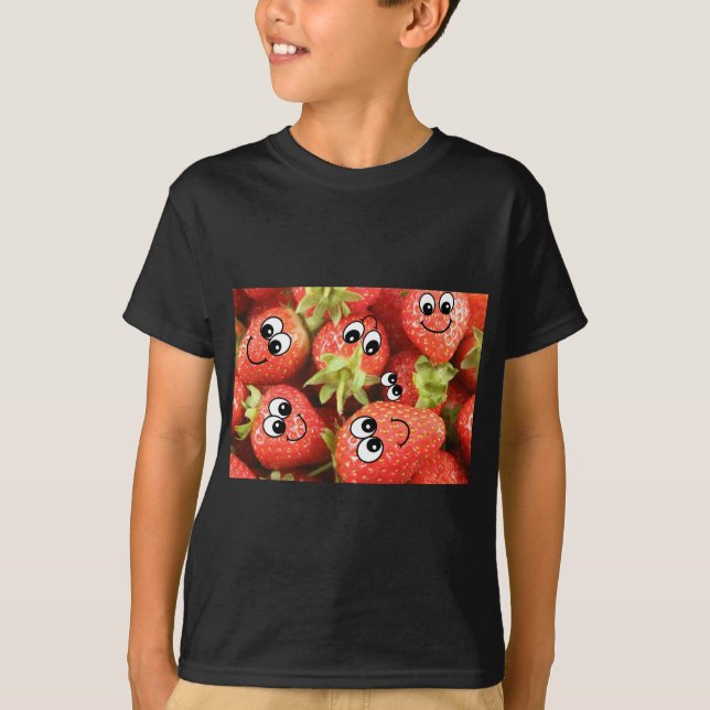 Camiseta Morangos felizes bonitos (Frente)