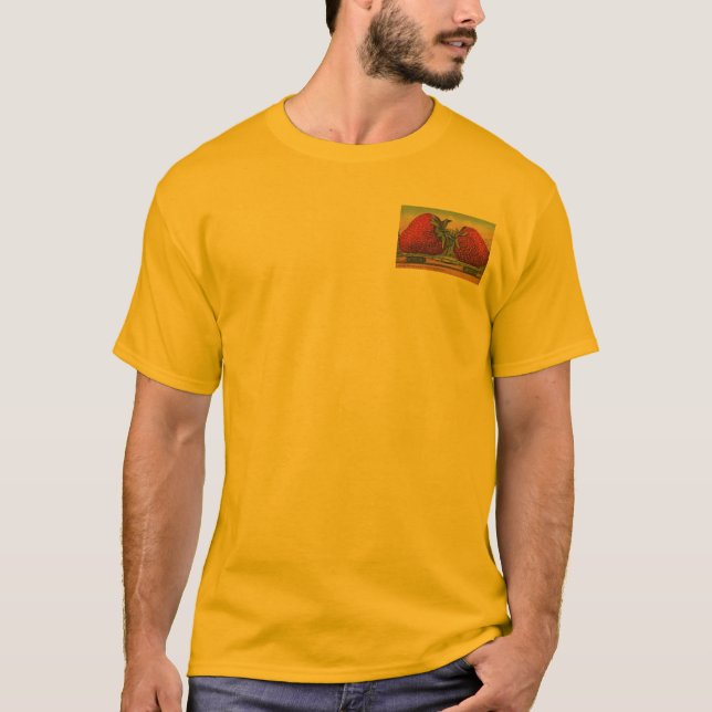 Camiseta Morangos Giant Antiguidade Diversão da Fruta (Frente)