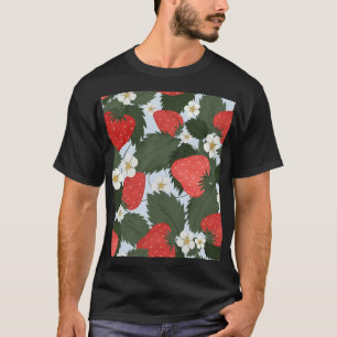 Camiseta Morangos: padrão de fruta de verão design.