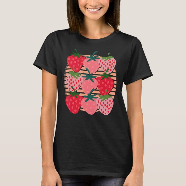 Camiseta Morangos Red Berry Comida Verão Retro Str (Frente)