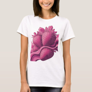 Camiseta MORANGOS ROSA CRISTALINO E CRISTAIS Arte de Texto