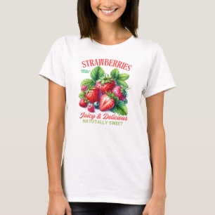 Camiseta Morangos Suculentos & Deliciosos Arte de Frutas Vi