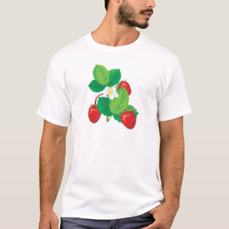 Camiseta morangos suculentos realistas