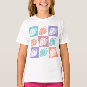 Camiseta Morangos Verão Colorido