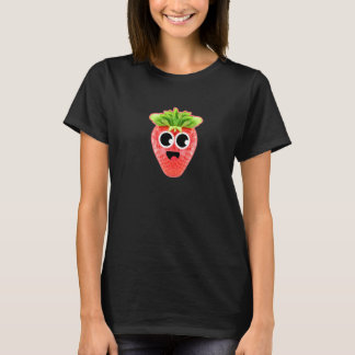 Camiseta Morangueiro Alegre Com Olhos Googly Fofos