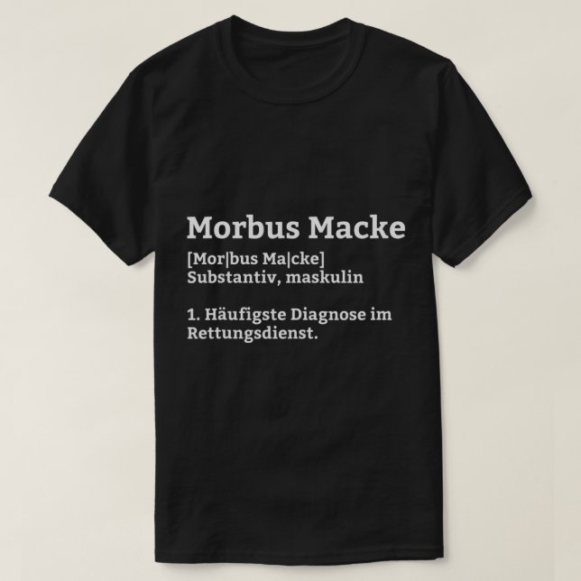 Camiseta Morbus Macke Dictionary Emergency Service T Shirt (Frente do Design)