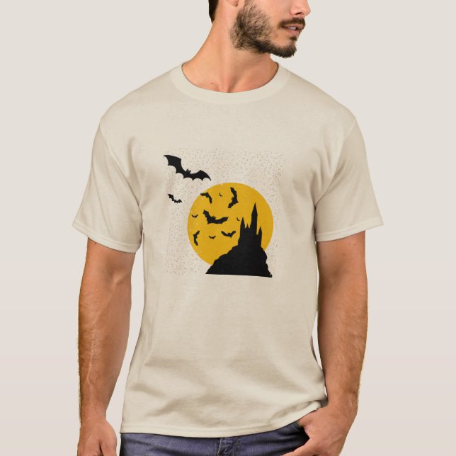 Camiseta morcego, castelo (Frente)