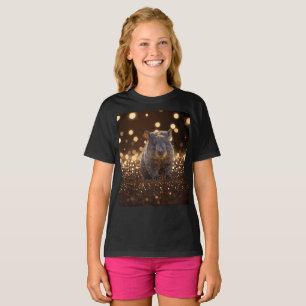 Camiseta Morcego De Bebê Castanho Na Blisa Brown Bokeh,