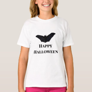 Camiseta Morcego preto feliz Halloween adicionar texto nome