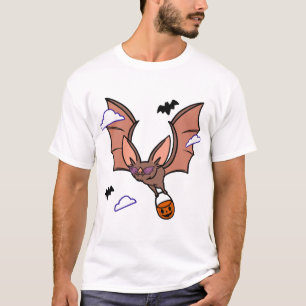 Camiseta Morcego voador fofo de Halloween