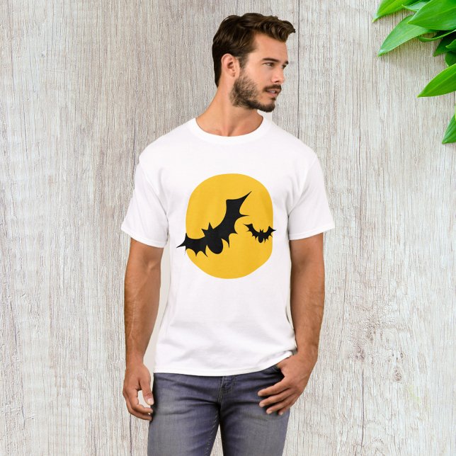 Camiseta Morcegos de Halloween Silhueta Lua Cheia (Criador carregado)