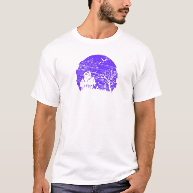 Camiseta Morcegos de Morto de Lua de Halloween, Halloween,  (Frente)