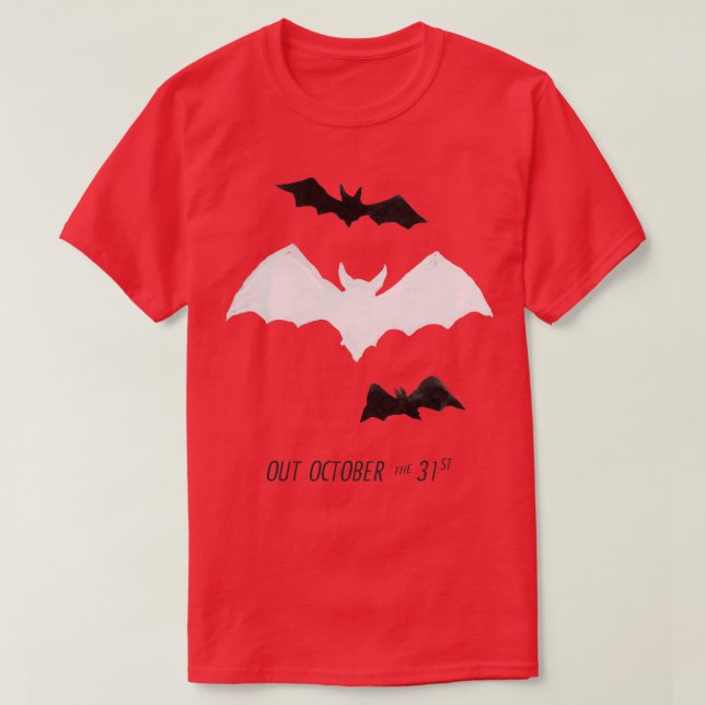 Camiseta Morcegos no Halloween (Frente do Design)