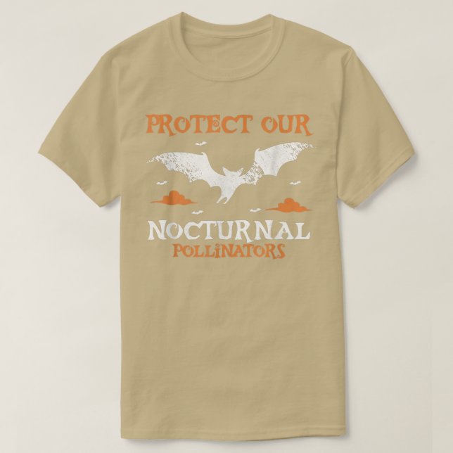 Camiseta Morcegos Protegem Nossos Polinizadores Nocturnos B (Frente do Design)