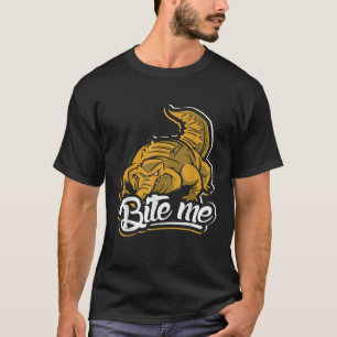 Camiseta Morda-me amante de crocodilo design e jacaré T Shi