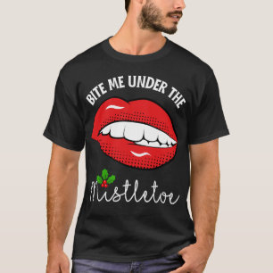 Camiseta Morda-me debaixo da maldita blusa de Natal feia