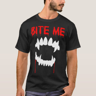 Camiseta Morda-me os dentes de vampiro do Dia das Bruxas
