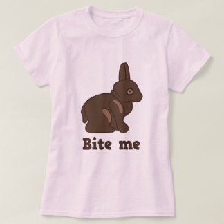 Camiseta Morda-me t-shirt do coelho do chocolate