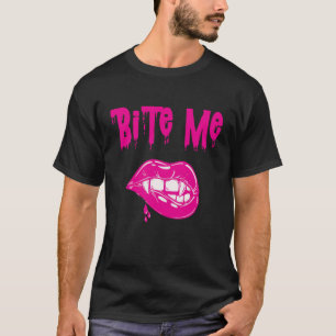 Camiseta Morda-me Vampiro Dentes de Halloween