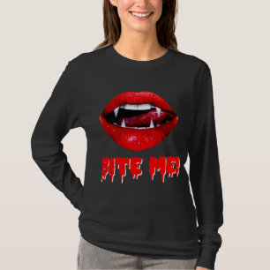Camiseta Morda-me vampiro o Dia das Bruxas