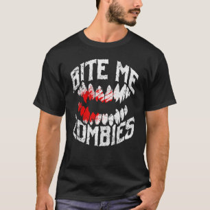 Camiseta Morde-me Zombies no Halloween