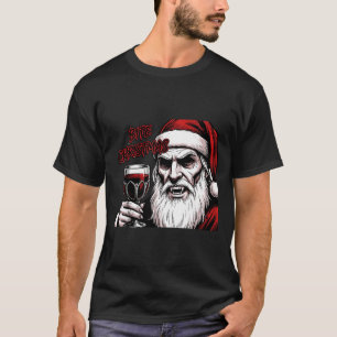 Camiseta Morder Vampiro de Natal Papai Noel Vintage Estilo