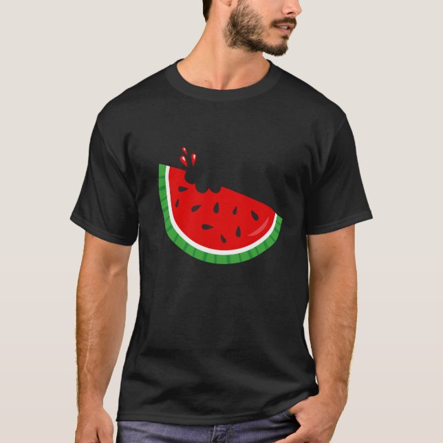 Camiseta Mordida da semente do melão da fruta da melancia (Frente)