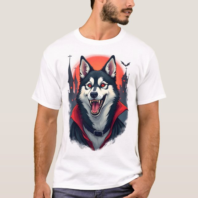 Camiseta Mordida de Husky Vampiro (Frente)