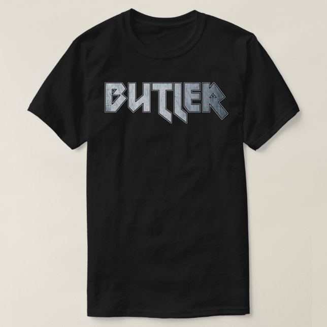 Camiseta Mordomo de metal pesado (Frente do Design)