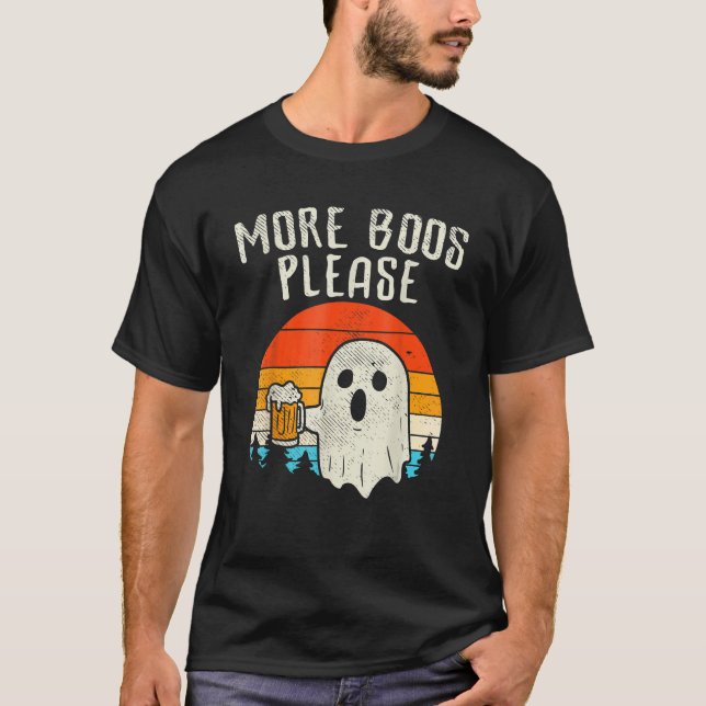 Camiseta More Boos Please Ghost Beer Halloween Beer Drinkin (Frente)