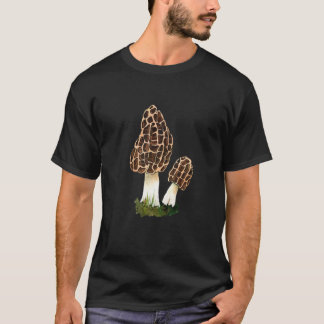 Camiseta Morel Morels Comestível Morchella Amarelo Verdadei