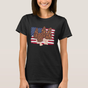 Camiseta Morel Mushroom Patriotic American Flag