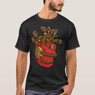 Camiseta Morel Steampunk Heart Mushroom Legal Mycologista H
