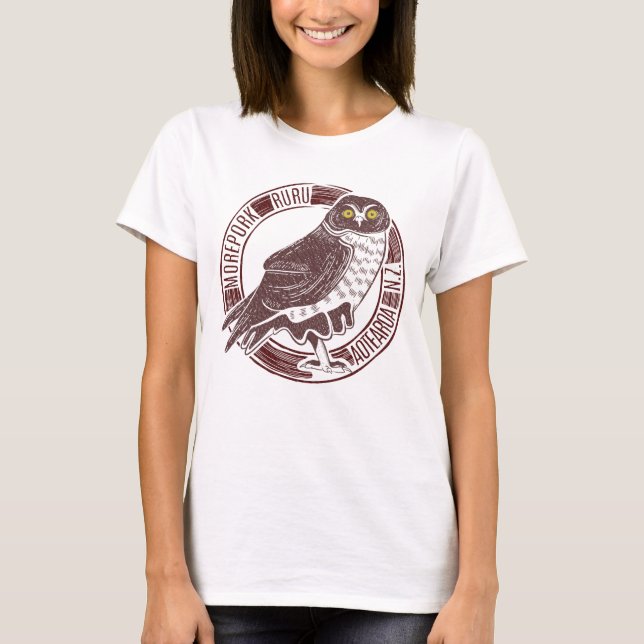 Camiseta Morepork Ruru NZ Aotearoa Bird (Frente)