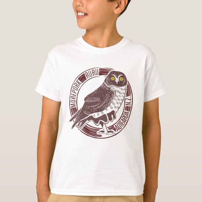 Camiseta Morepork Ruru - Pássaro da Nova Zelândia (Frente)
