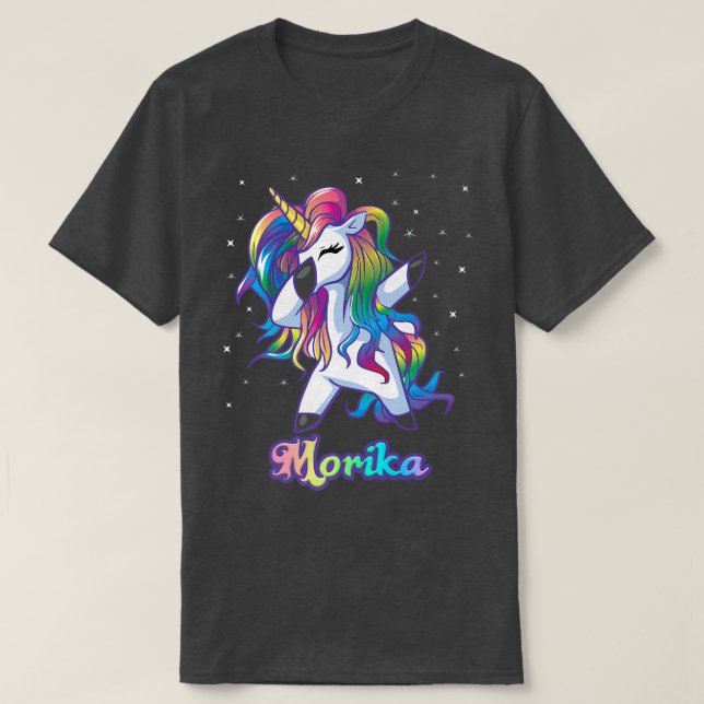 Camiseta MORIKA Unicorn Oferece Presentes Para Garotas De A (Frente do Design)