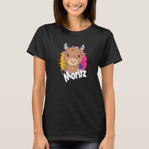Camiseta MORITZ Cute Boy name com adorável vaca