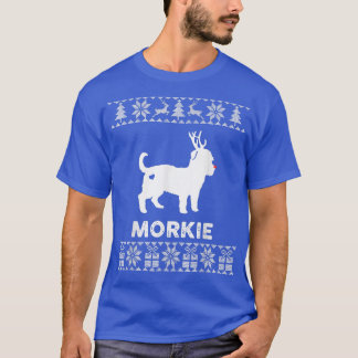 Camiseta Morkie Dog Lover Christmas Reindeer Ugly Christmas
