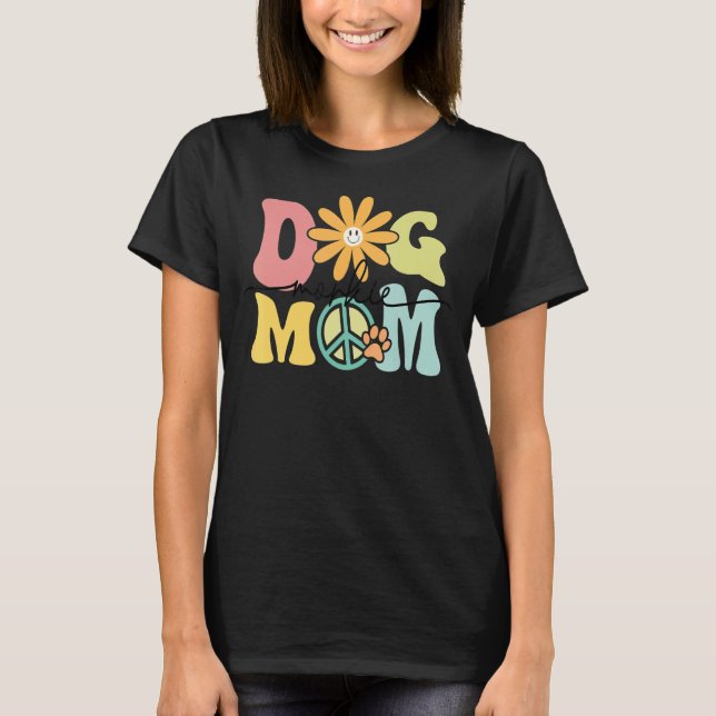 Camiseta Morkie Groovy Mães Mulheres Pet (Frente)