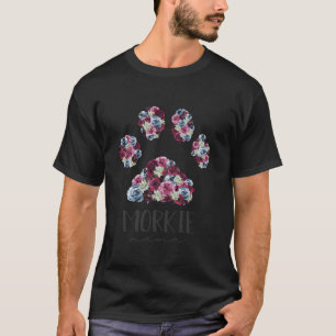 Camiseta Morkie Mama Floral Paw Mãe