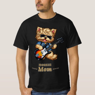 Camiseta Morkie Mom Rock Star Guitar Dog Gift