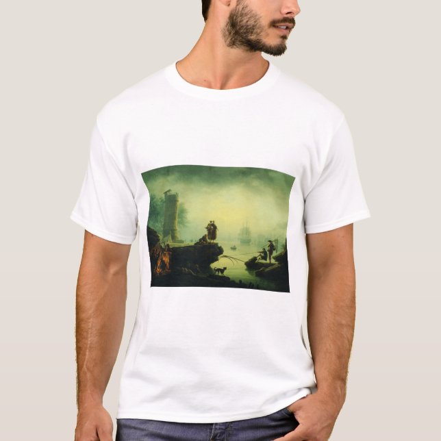 Camiseta Morning Fog at sea by Joseph Vernet  (Frente)