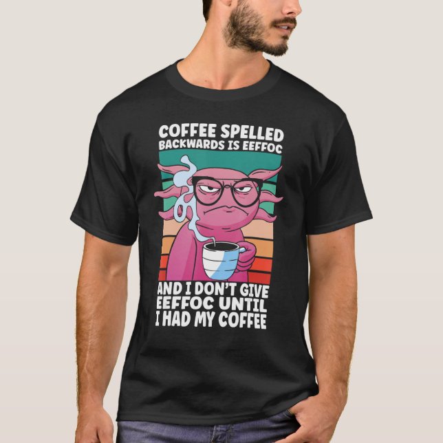 Camiseta Morning People Glasses Salamander Lizard Coffee Ax (Frente)
