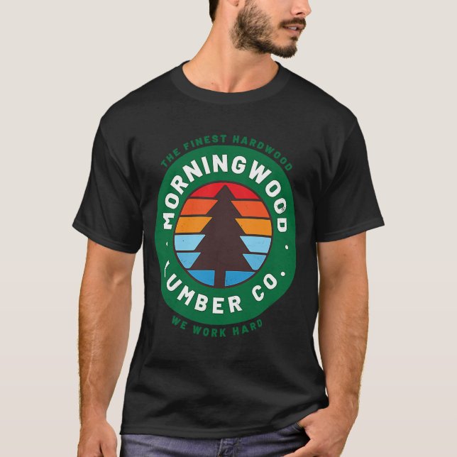 Camiseta Morning Wood Lumber Company Camping Carpenter (Frente)