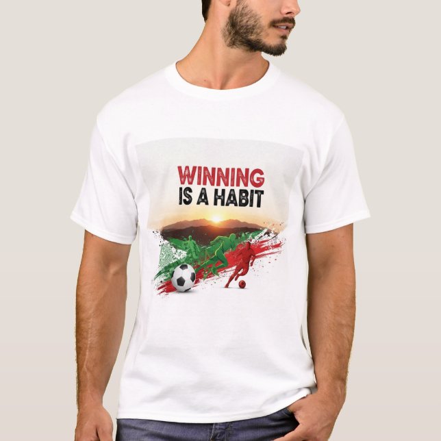 Camiseta Moroccan Flag Motivation & Champion Mindset Design (Frente)