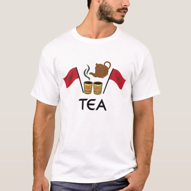 Camiseta Moroccan Mint Tea T-Shirt, Morocco Flag & Traditio (Frente)