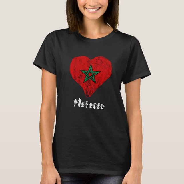 Camiseta Moroccan Pride Morocco Heart Moroccan Roots Morocc (Frente)