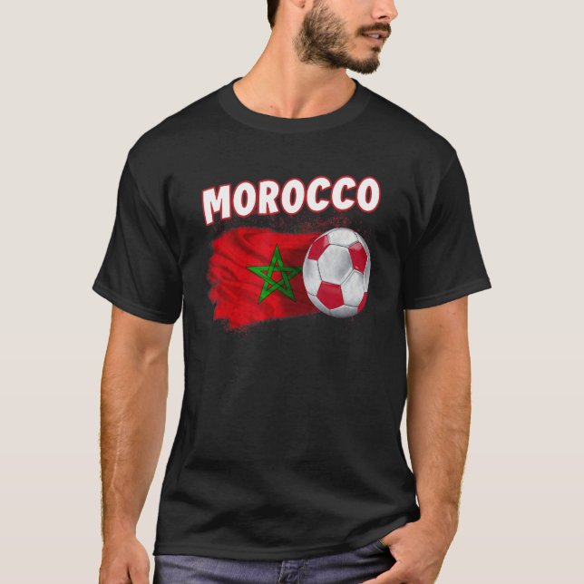 Camiseta moroccan soccer team men moroccan flag morocco soc (Frente)